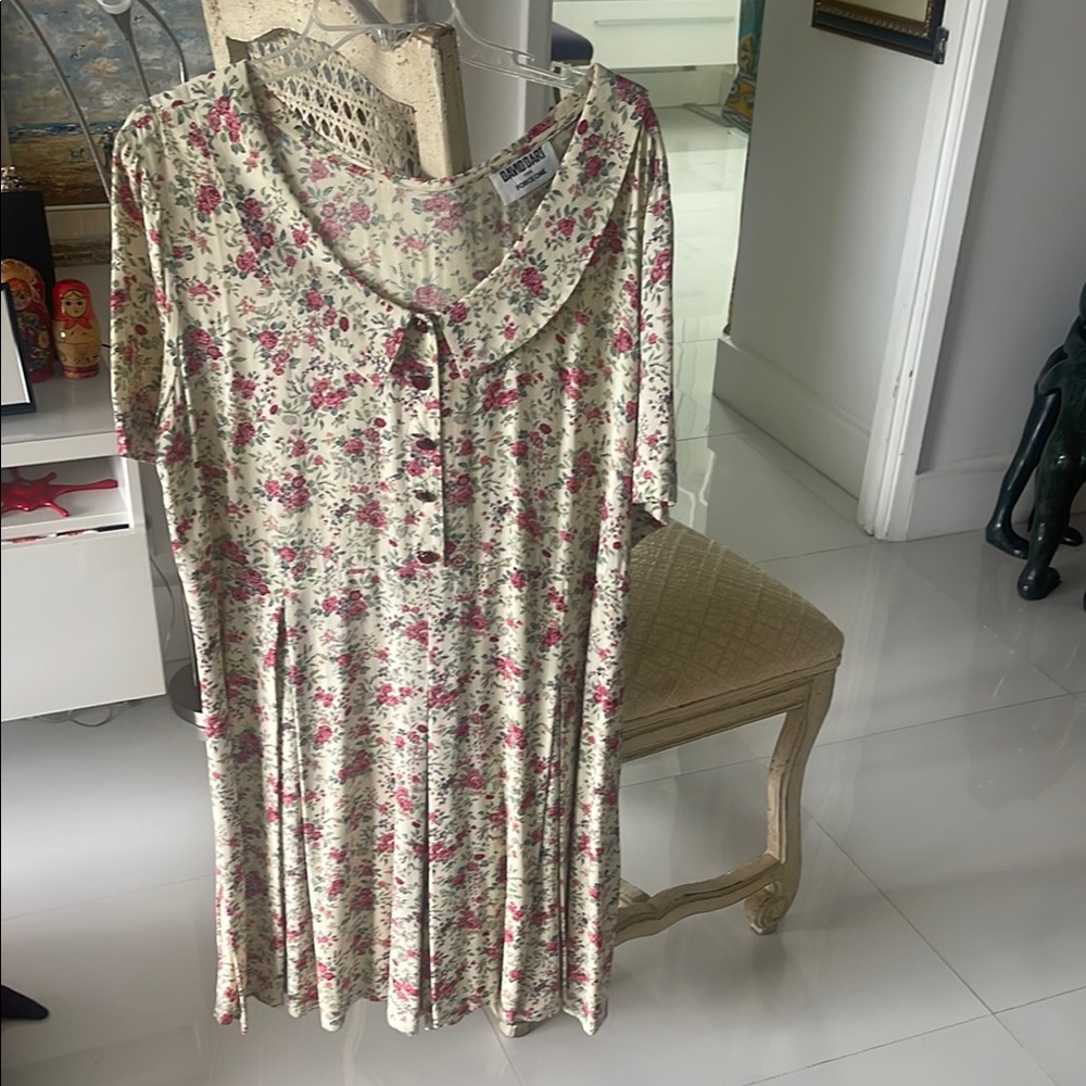 Vintage David Dart for Force1 Cream/Pink/Green Floral Patterned Romper